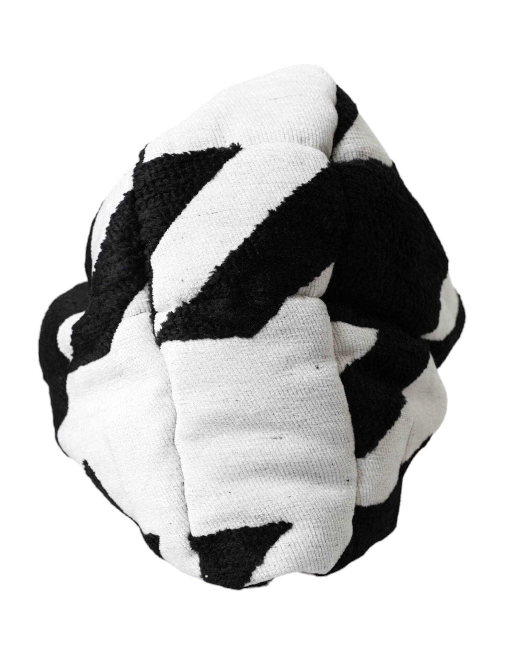 Dolce & Gabbana Black White Wool Whole Head Wrap Hat - Hilstor