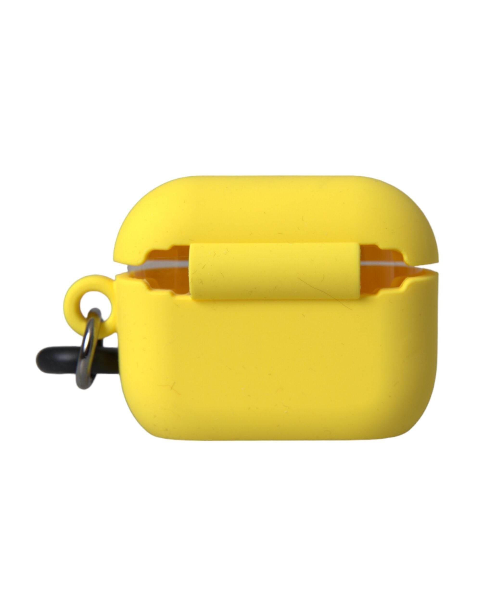 Dolce & Gabbana Yellow Silicone Logo Embossed Airpods Case - Hilstor