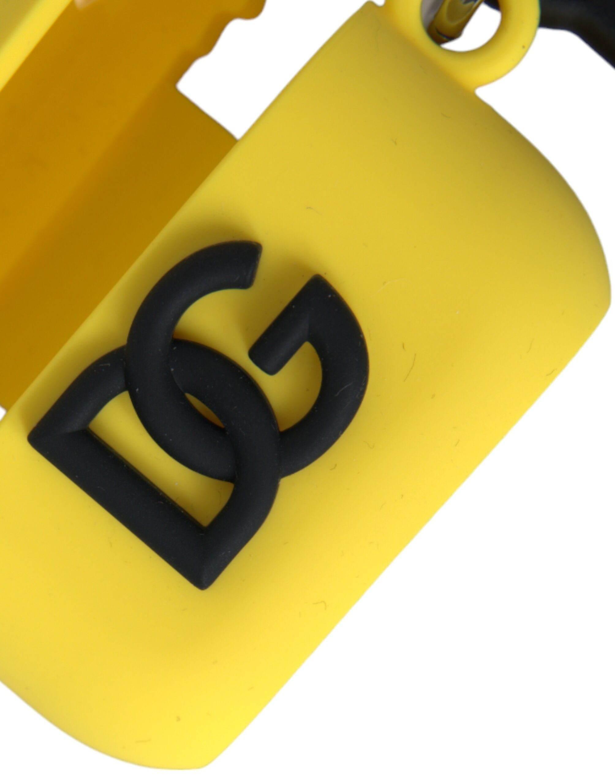 Dolce & Gabbana Yellow Silicone Logo Embossed Airpods Case - Hilstor