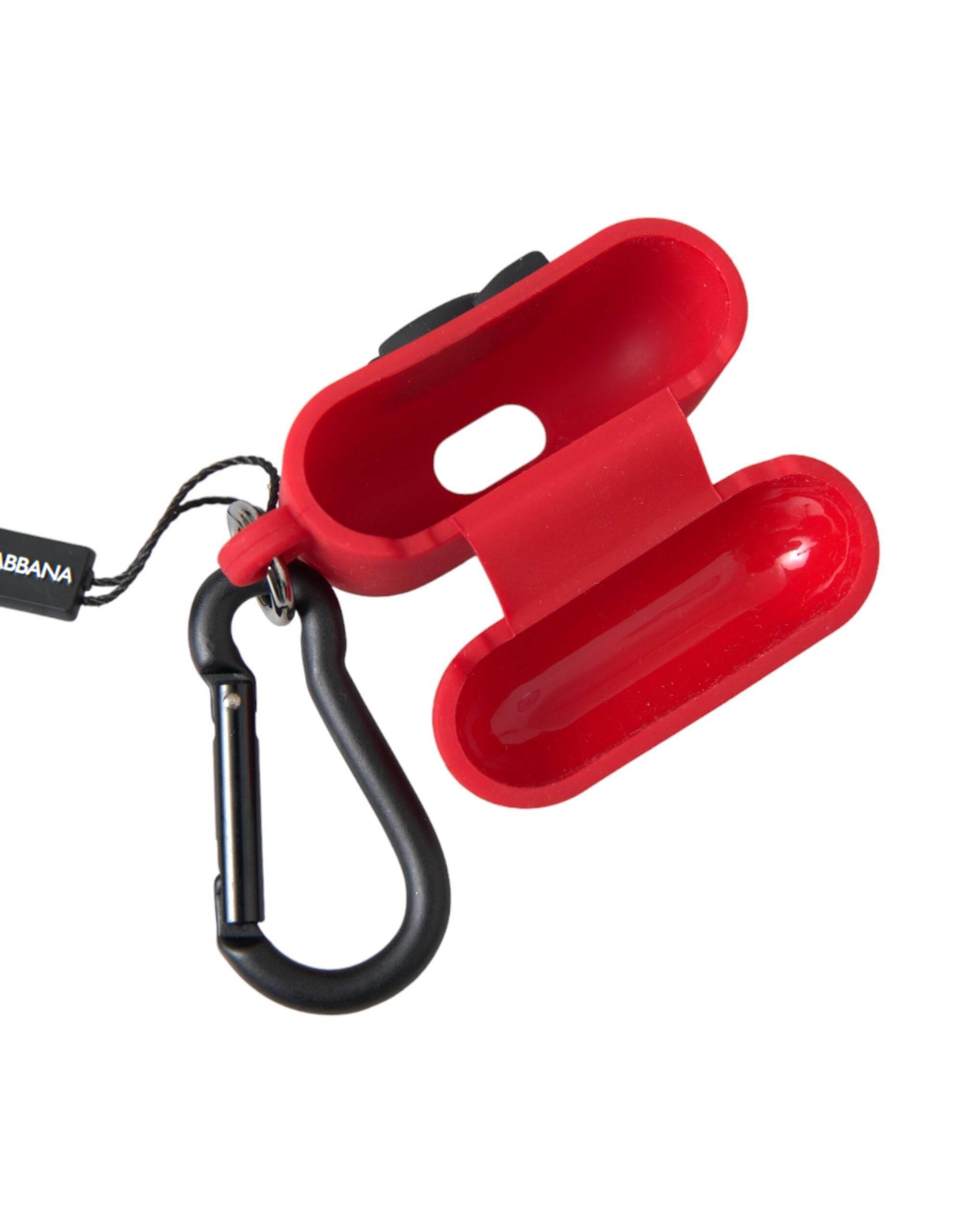 Dolce & Gabbana Red Silicone Rubber Logo Embossed Airpods Case - Hilstor