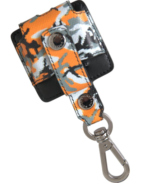 Dolce & Gabbana Multicolor Camouflage Print Leather Metal Airpods Case - Hilstor