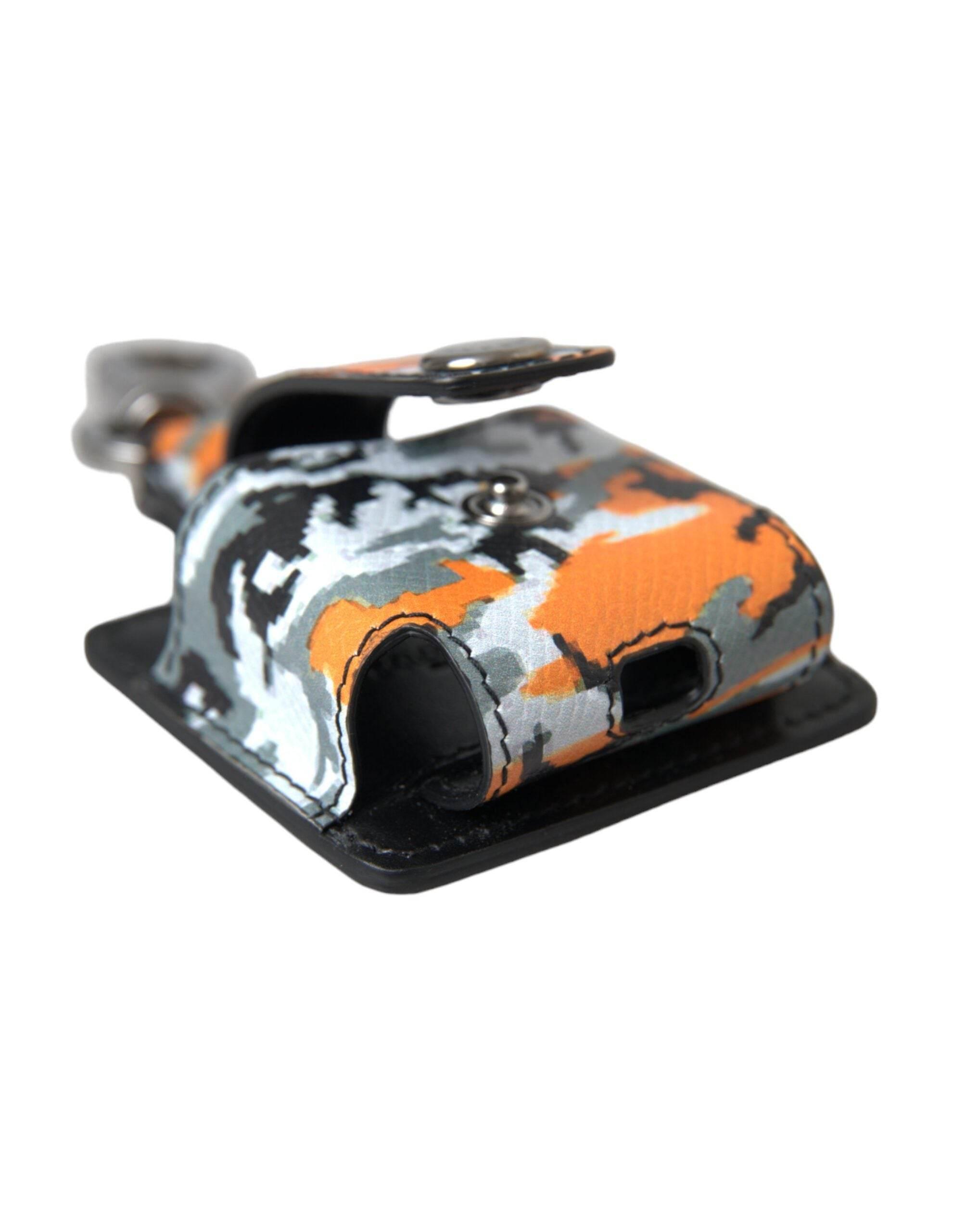 Dolce & Gabbana Multicolor Camouflage Print Leather Metal Airpods Case - Hilstor