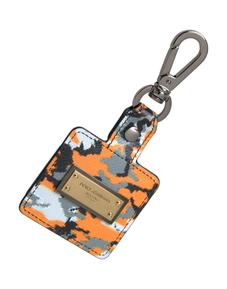 Dolce & Gabbana Multicolor Camouflage Print Leather Logo Metal Airpods Case - Hilstor