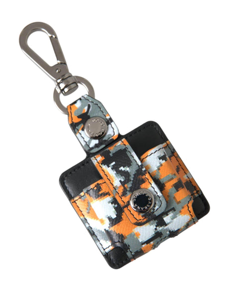 Dolce & Gabbana Multicolor Camouflage Print Leather Logo Metal Airpods Case - Hilstor