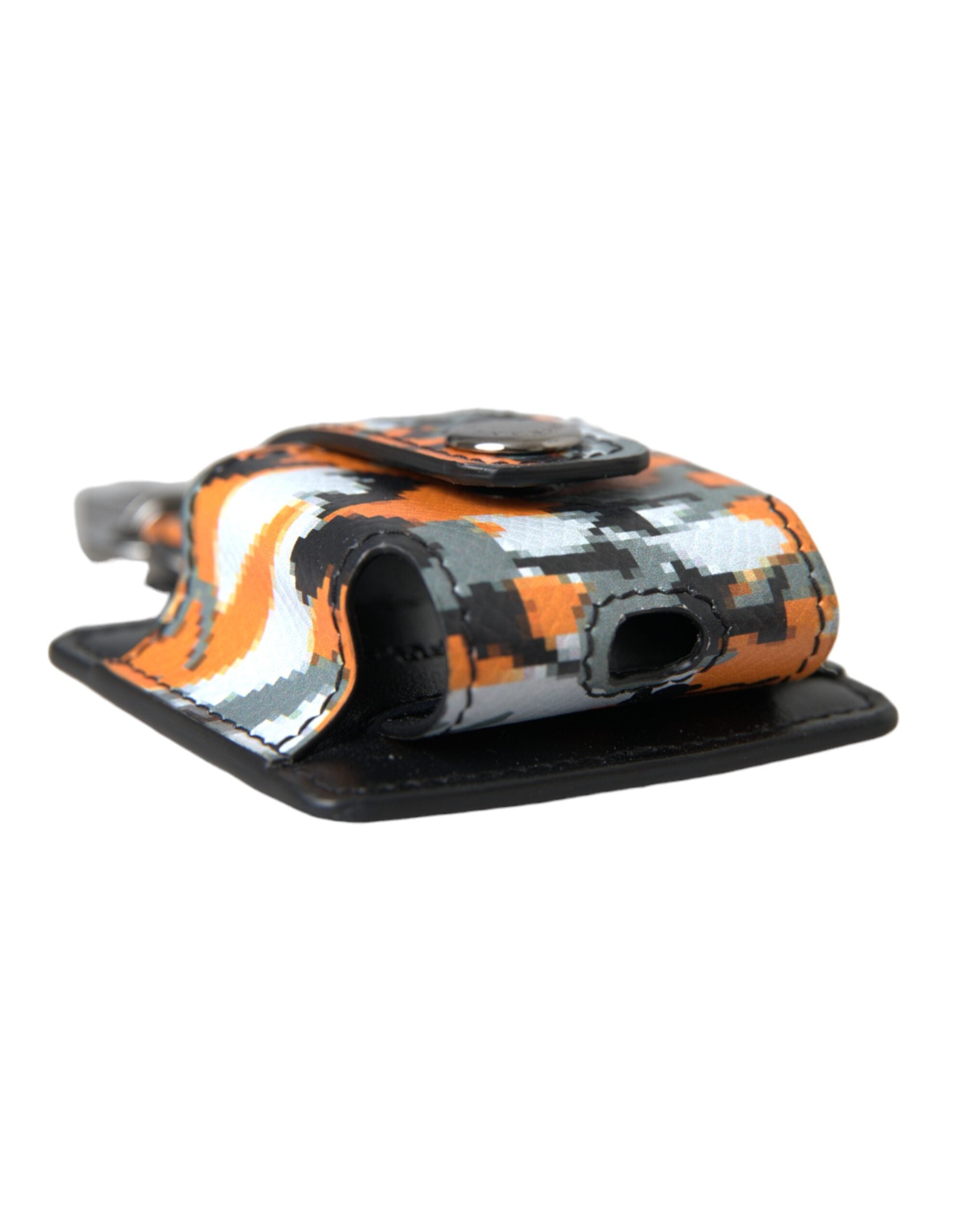 Dolce &amp; Gabbana Multicolor Camouflage Print Læder Logo Metal Airpods etui