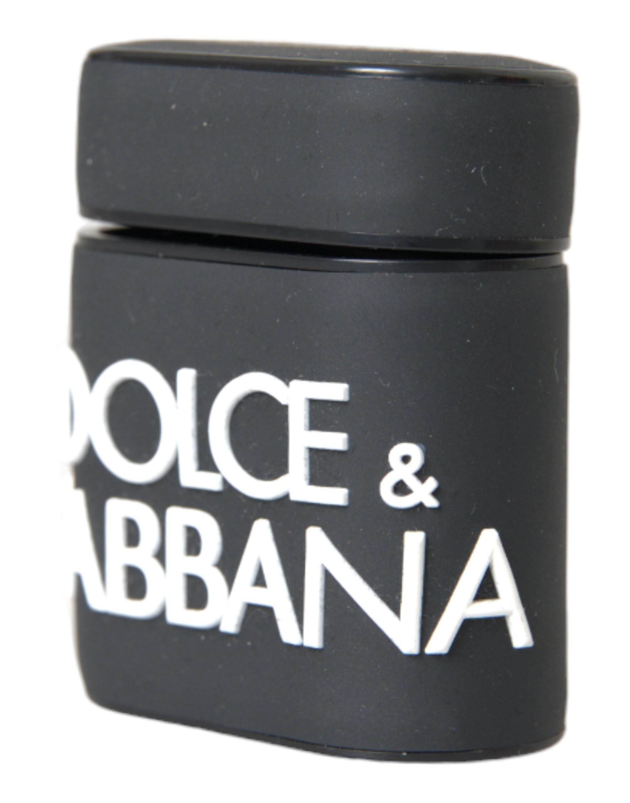 Dolce & Gabbana Black White Silicone Embossed Logo Airpods Case - Hilstor