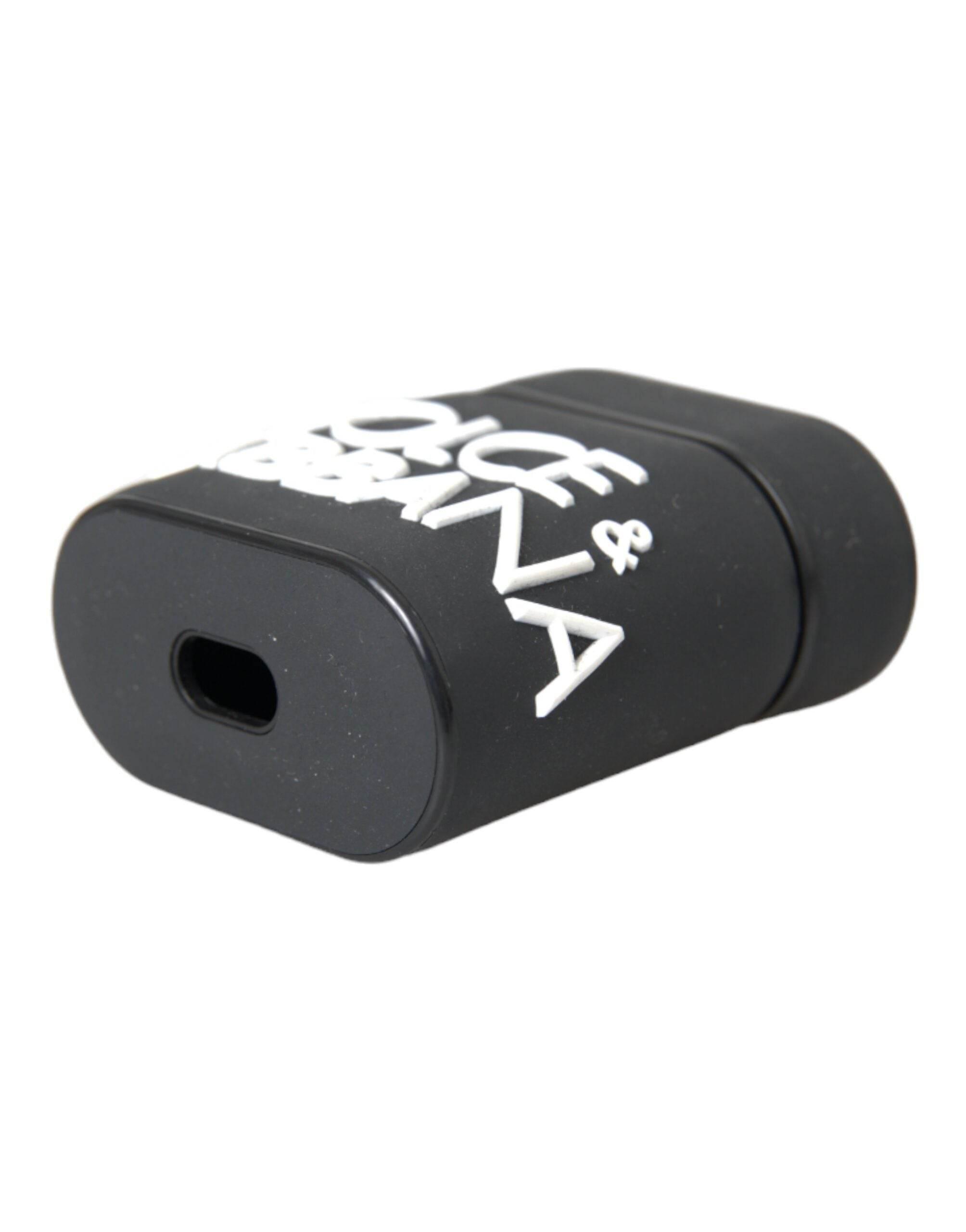 Dolce & Gabbana Black White Silicone Embossed Logo Airpods Case - Hilstor