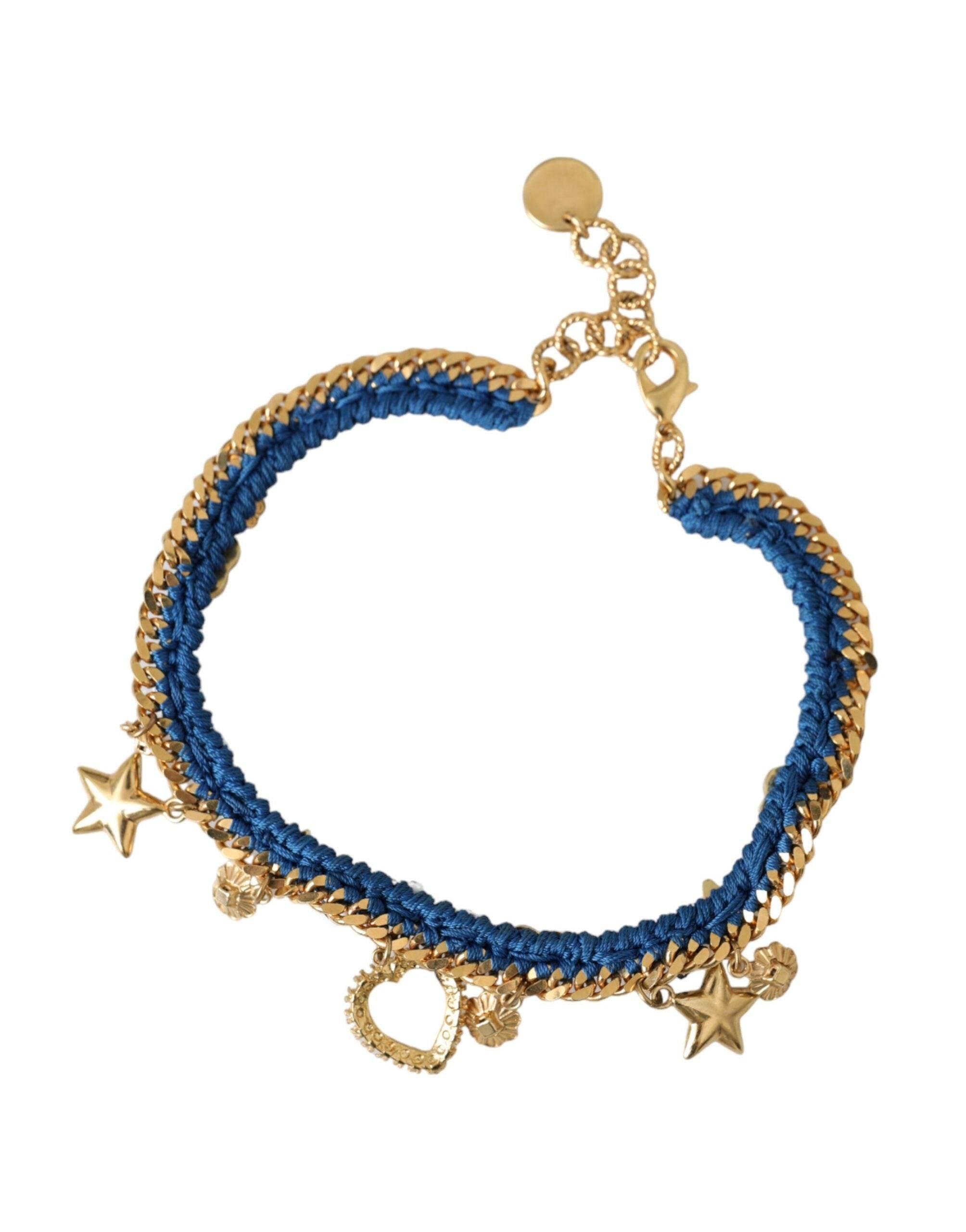 Dolce & Gabbana Gold Tone Brass Chain Iam The Star Bracelet - Hilstor