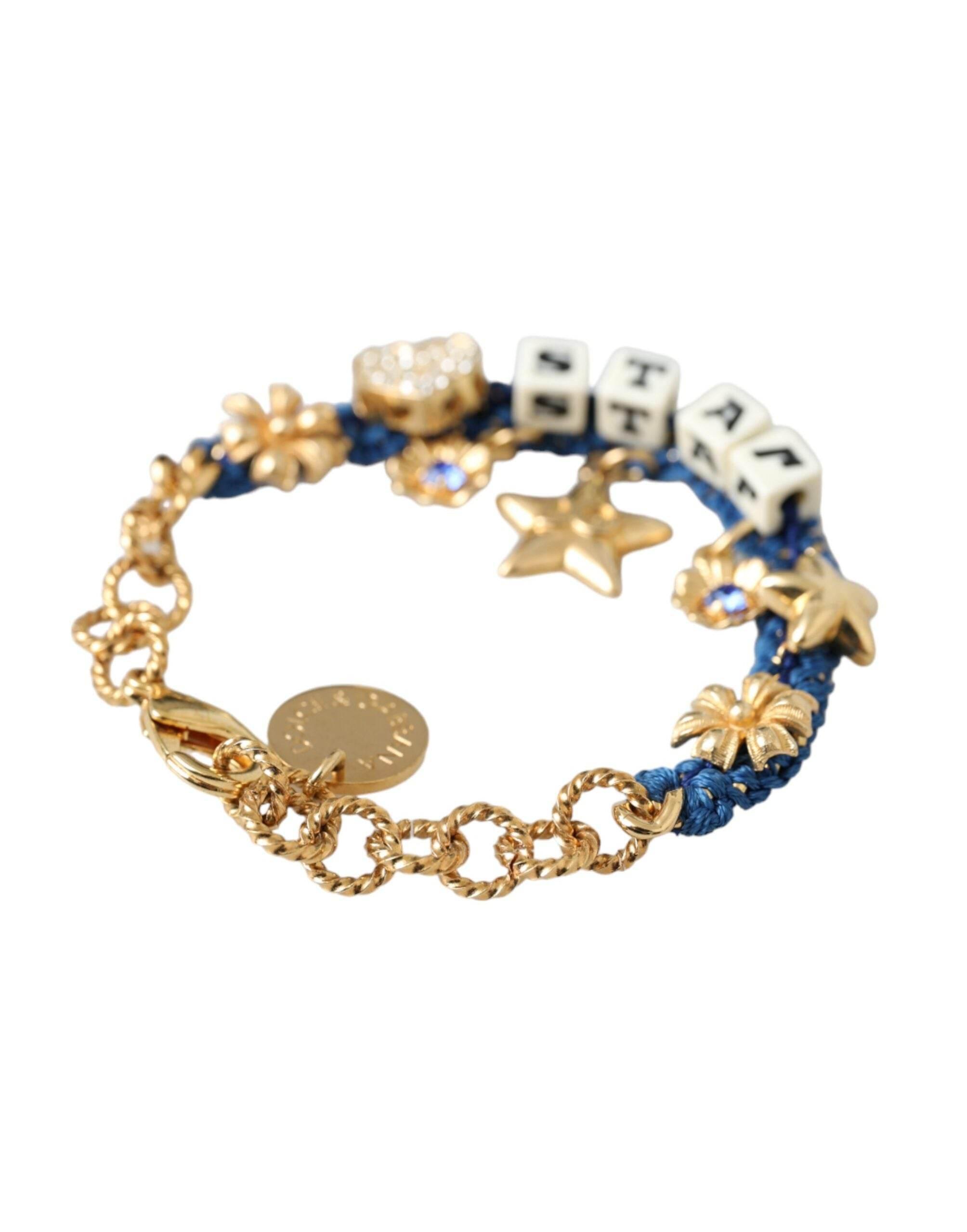 Dolce & Gabbana Gold Tone Brass Chain Star Fashion Bracelet - Hilstor