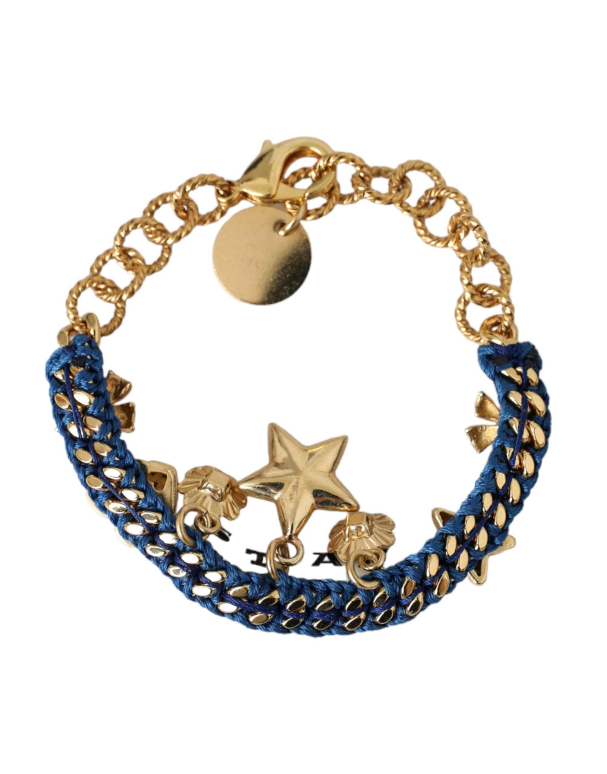 Dolce & Gabbana Gold Tone Brass Chain Star Fashion Bracelet - Hilstor
