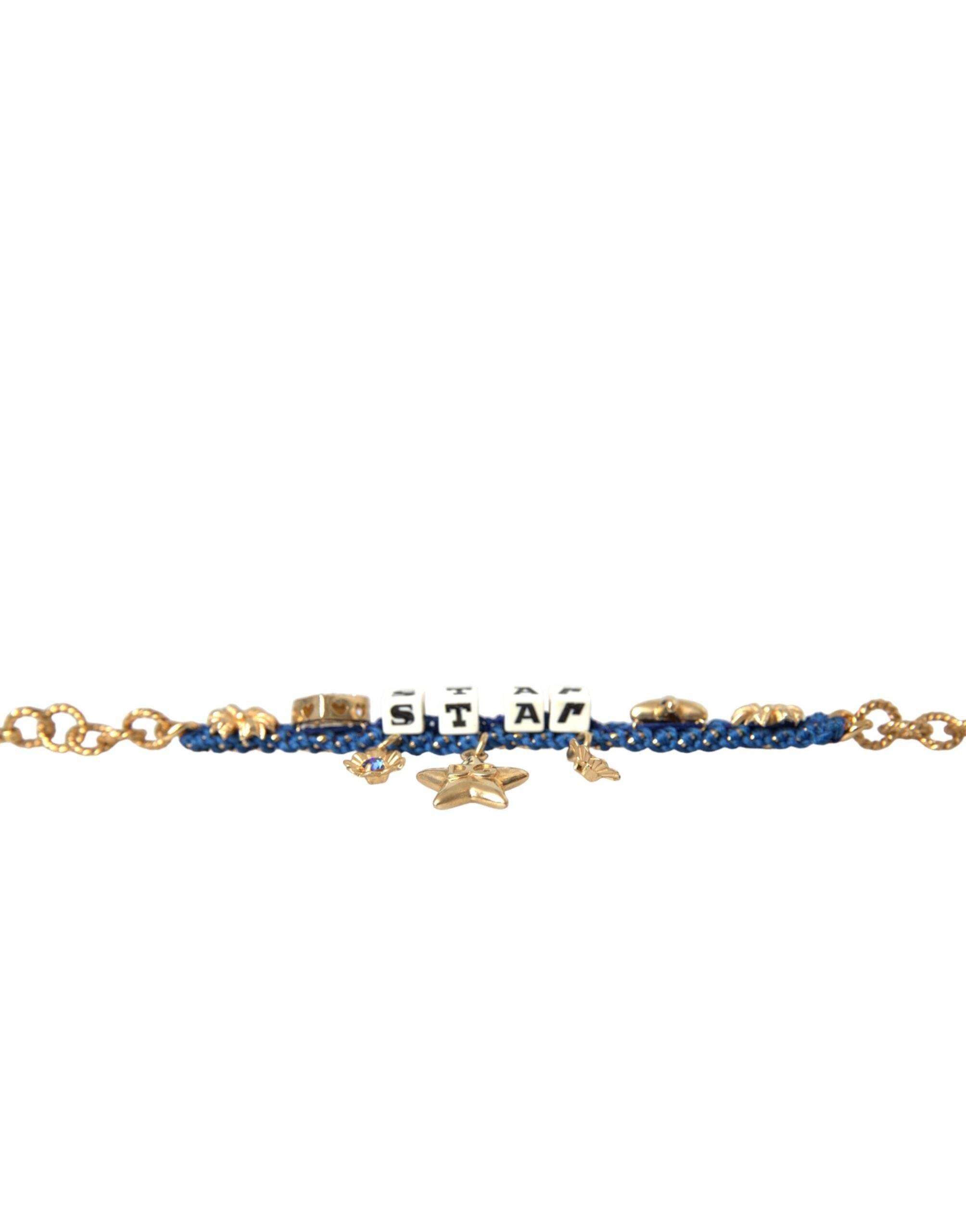 Dolce & Gabbana Gold Tone Brass Chain Star Fashion Bracelet - Hilstor