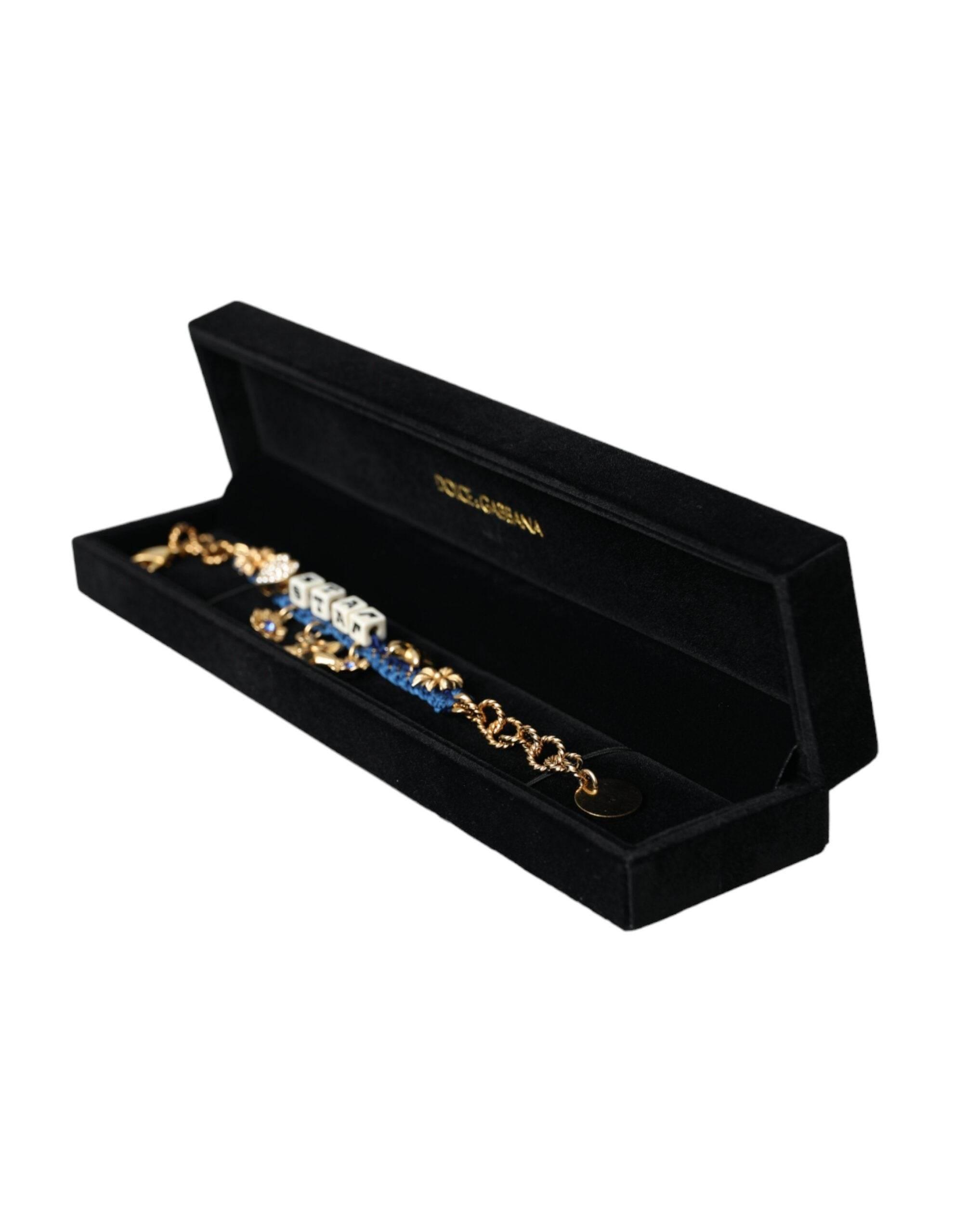 Dolce & Gabbana Gold Tone Brass Chain Star Fashion Bracelet - Hilstor