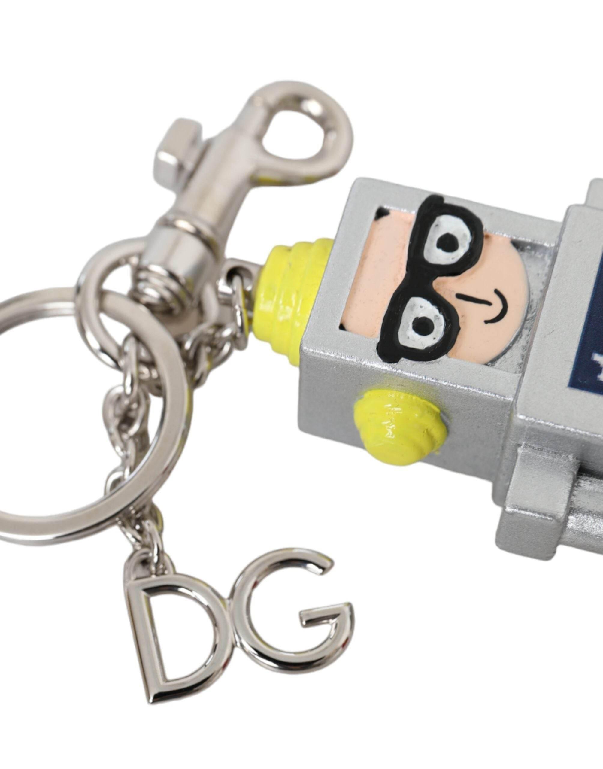 Dolce & Gabbana Multicolor Astronaut Space Metal Logo Keyring Keychain - Hilstor