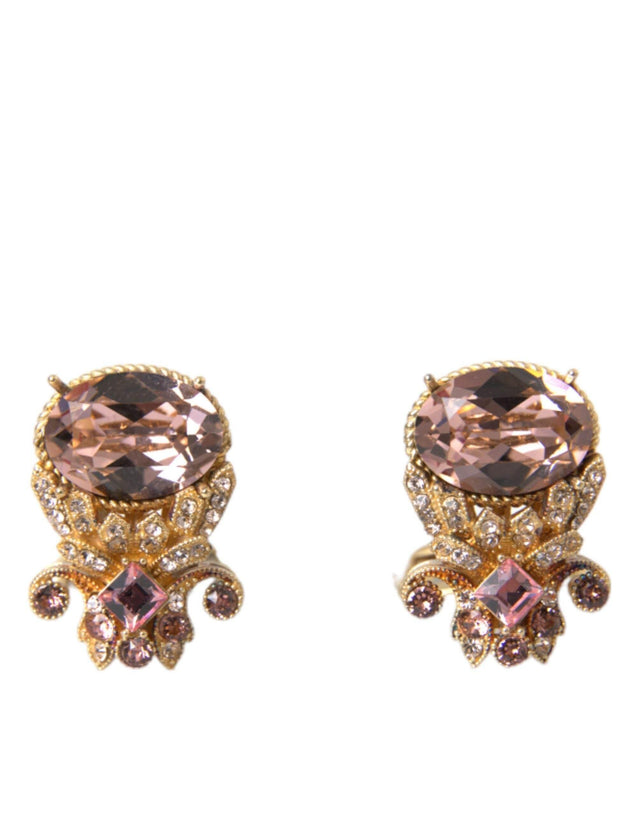 Dolce & Gabbana Gold Tone 925 Sterling Silver Crystal Cufflink - Hilstor