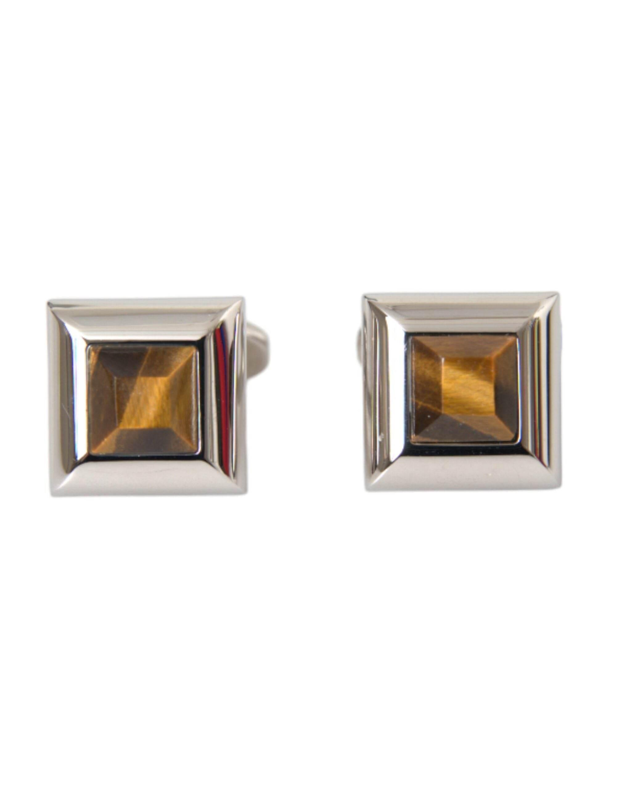 Dolce & Gabbana Silver Plated Brass Pin Crystal Cufflinks - Hilstor