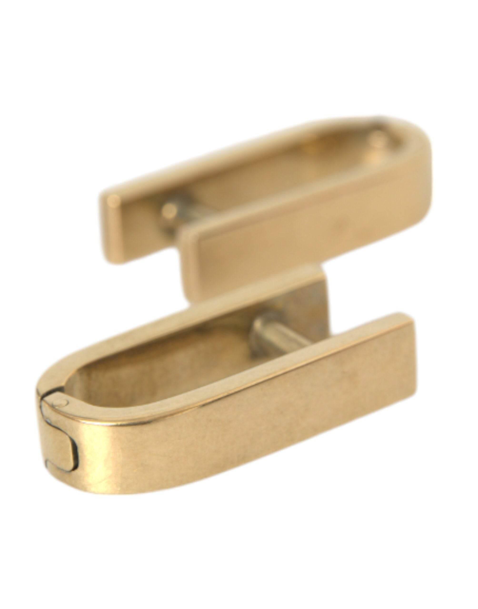 Dolce & Gabbana Gold Plated Metal Brass Pin Men Cufflinks - Hilstor