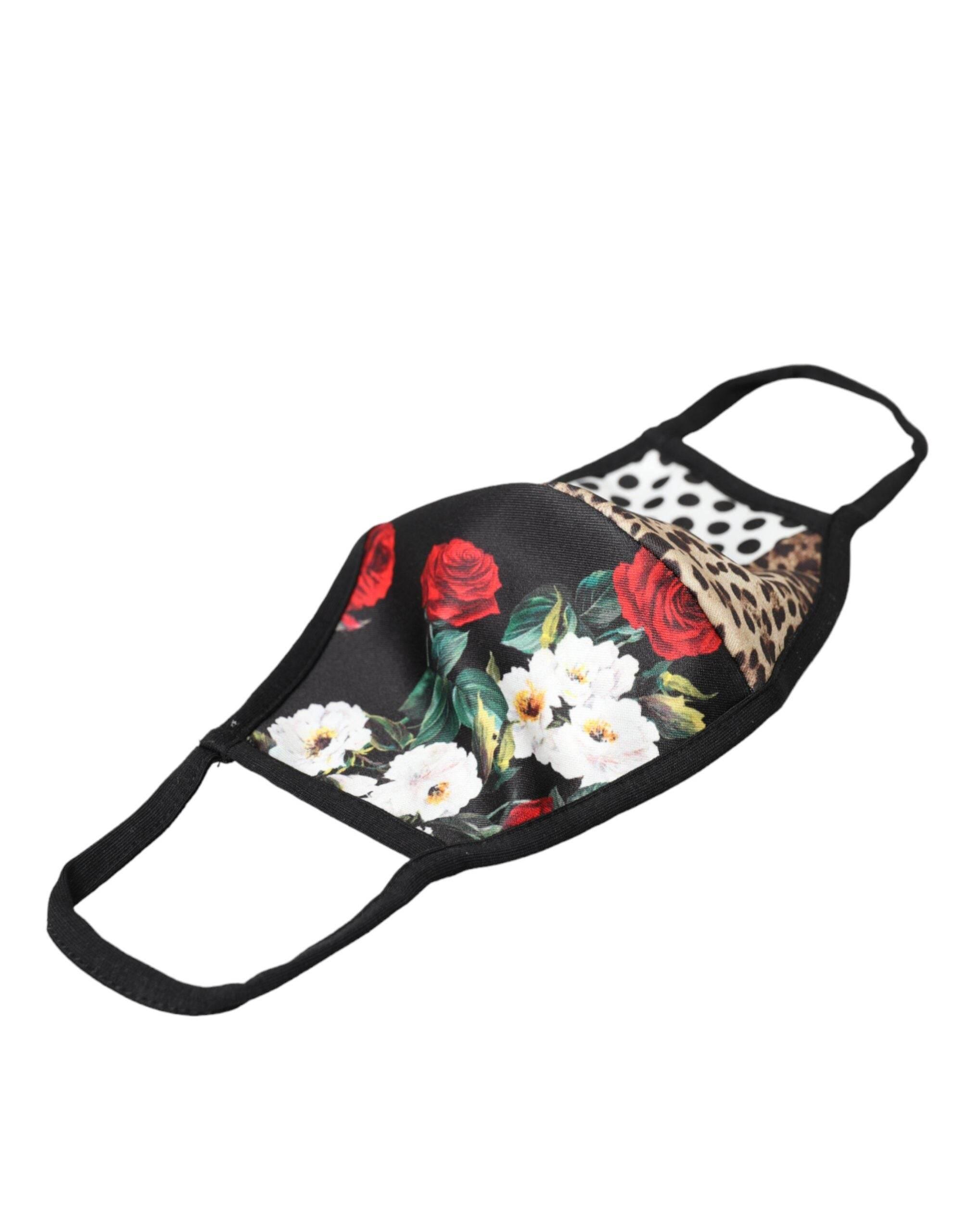 Dolce & Gabbana Multicolor Leopard Floral Elastic Ear Strap Face Mask - Hilstor
