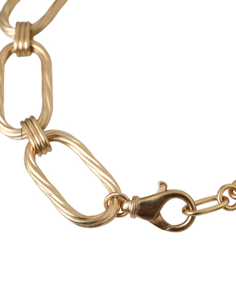 Dolce &amp; Gabbana guld tone messing store link kæde smykker halskæde
