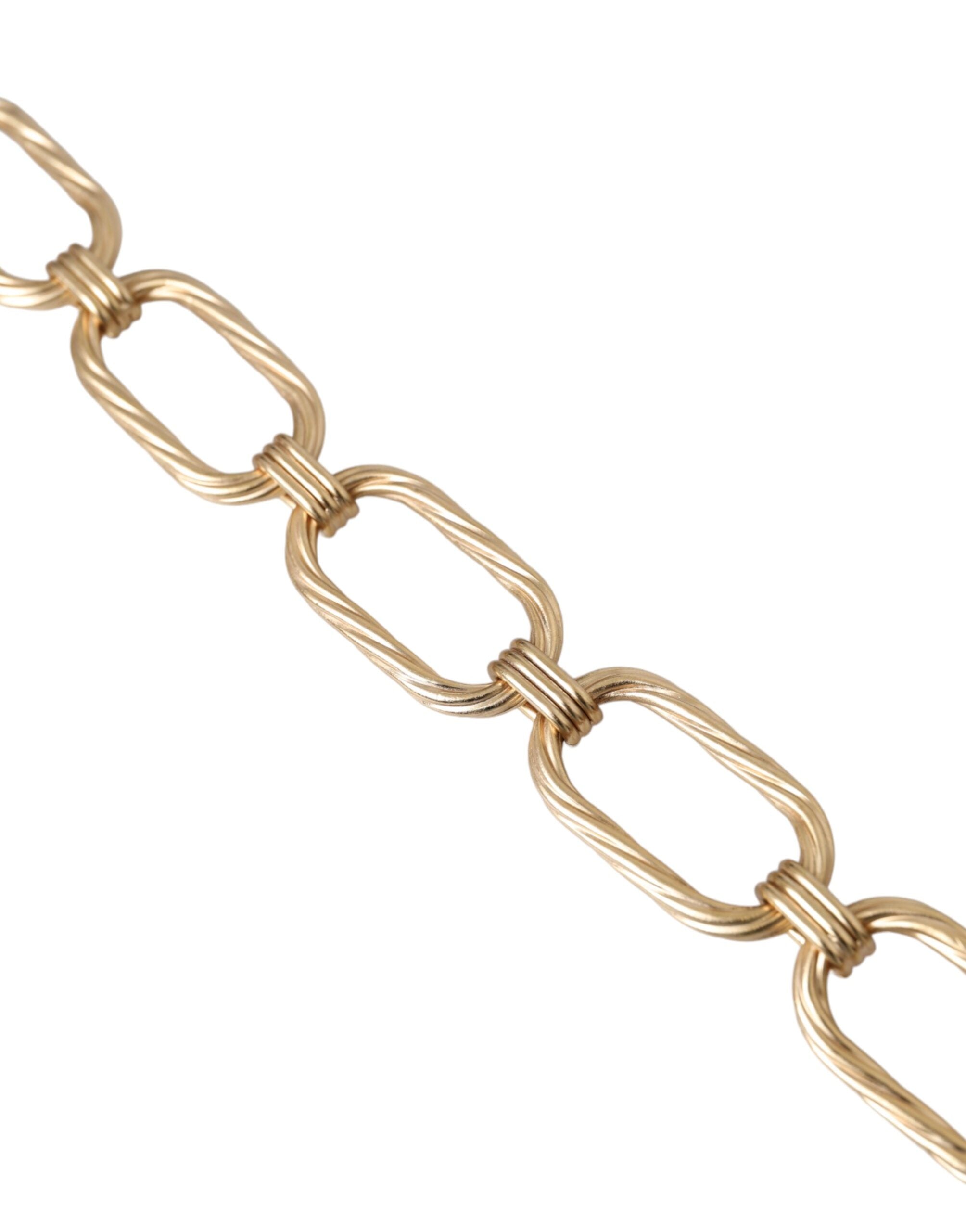Dolce &amp; Gabbana guld tone messing store link kæde smykker halskæde