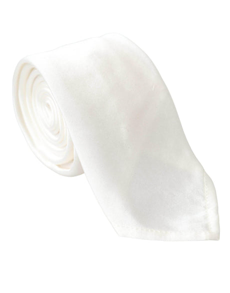 Dolce & Gabbana White Silk Blend Adjustable Tie Men - Hilstor