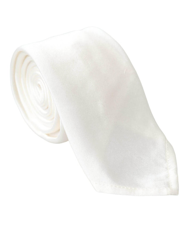 Dolce & Gabbana White Silk Blend Adjustable Tie Men - Hilstor
