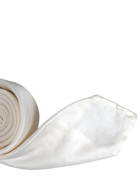 Dolce & Gabbana White Silk Blend Adjustable Tie Men - Hilstor