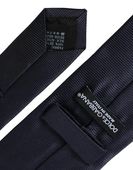 Dolce & Gabbana Blue Solid Silk Adjustable Tie Men - Hilstor
