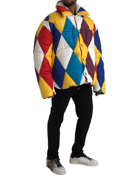Dolce & Gabbana Multicolor Windbreaker Puffer Jacket Men - Hilstor