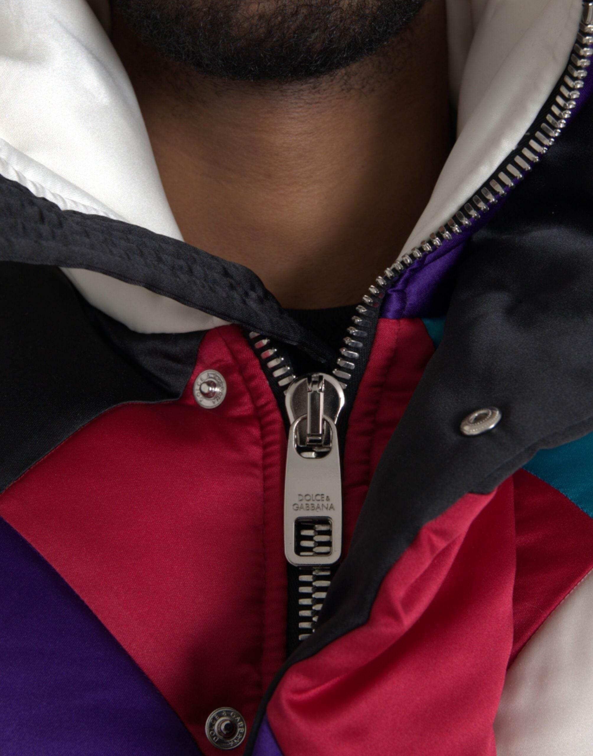 Dolce & Gabbana Multicolor Logo Windbreaker Puffer Jacket - Hilstor