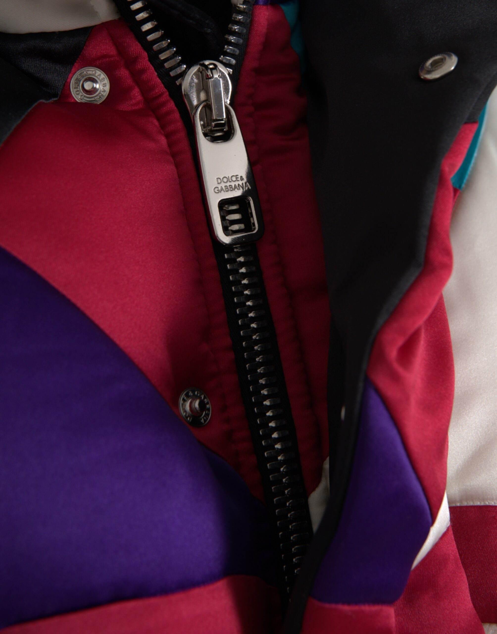 Dolce & Gabbana Multicolor Logo Windbreaker Puffer Jacket - Hilstor