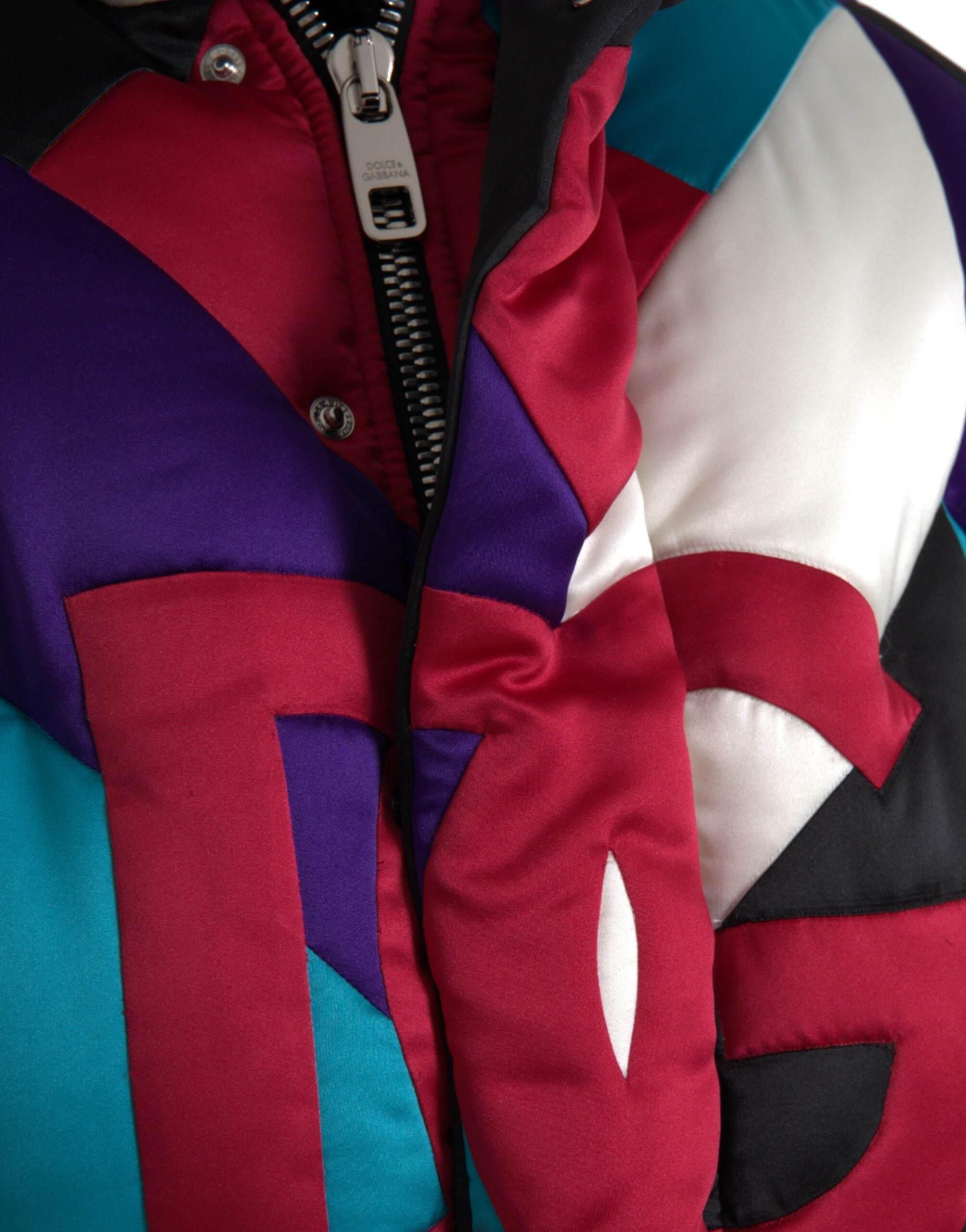 Dolce & Gabbana Multicolor Logo Windbreaker Puffer Jacket - Hilstor