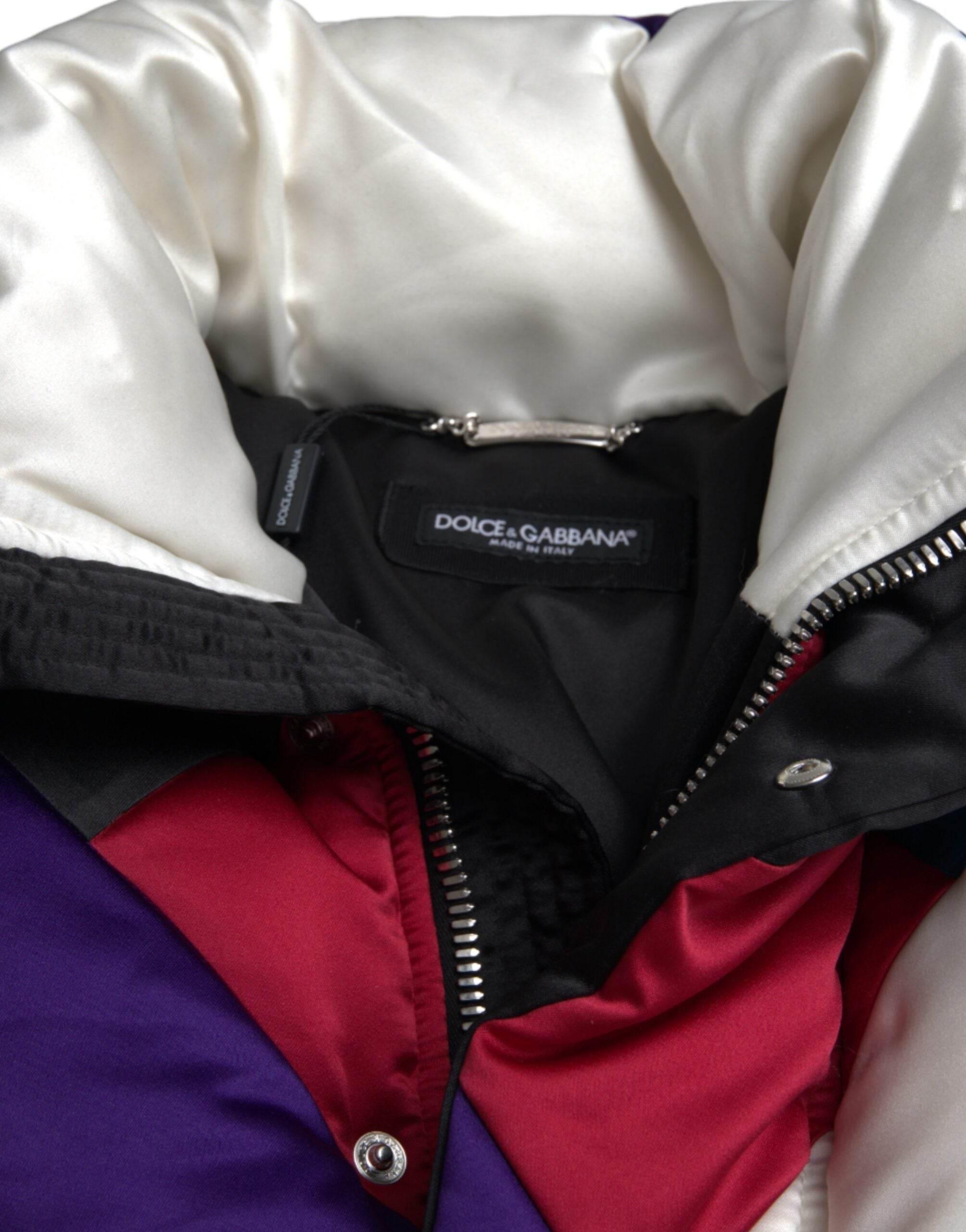Dolce & Gabbana Multicolor Logo Windbreaker Puffer Jacket - Hilstor