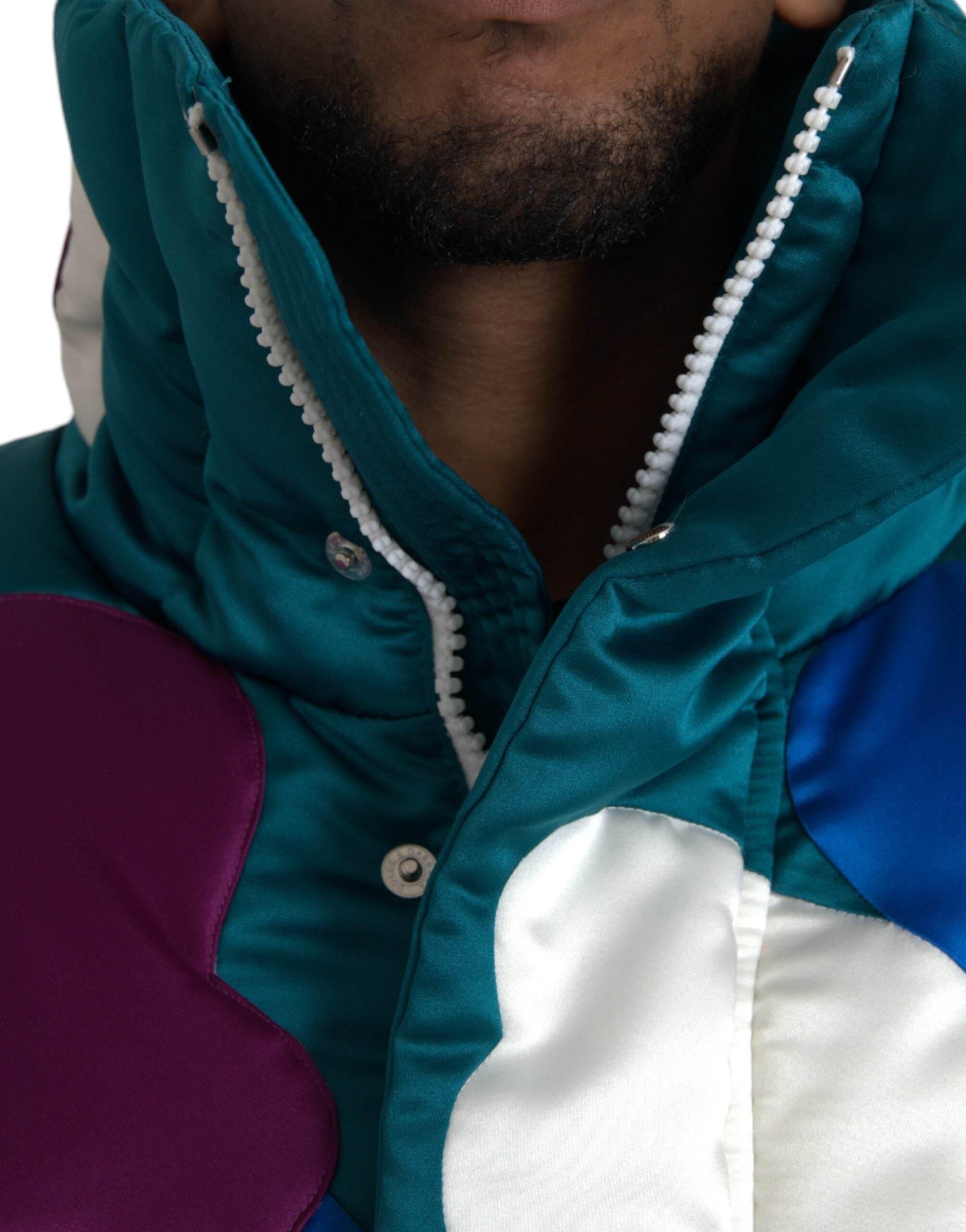 Dolce & Gabbana Multicolor Floral Windbreaker Puffer Jacket - Hilstor