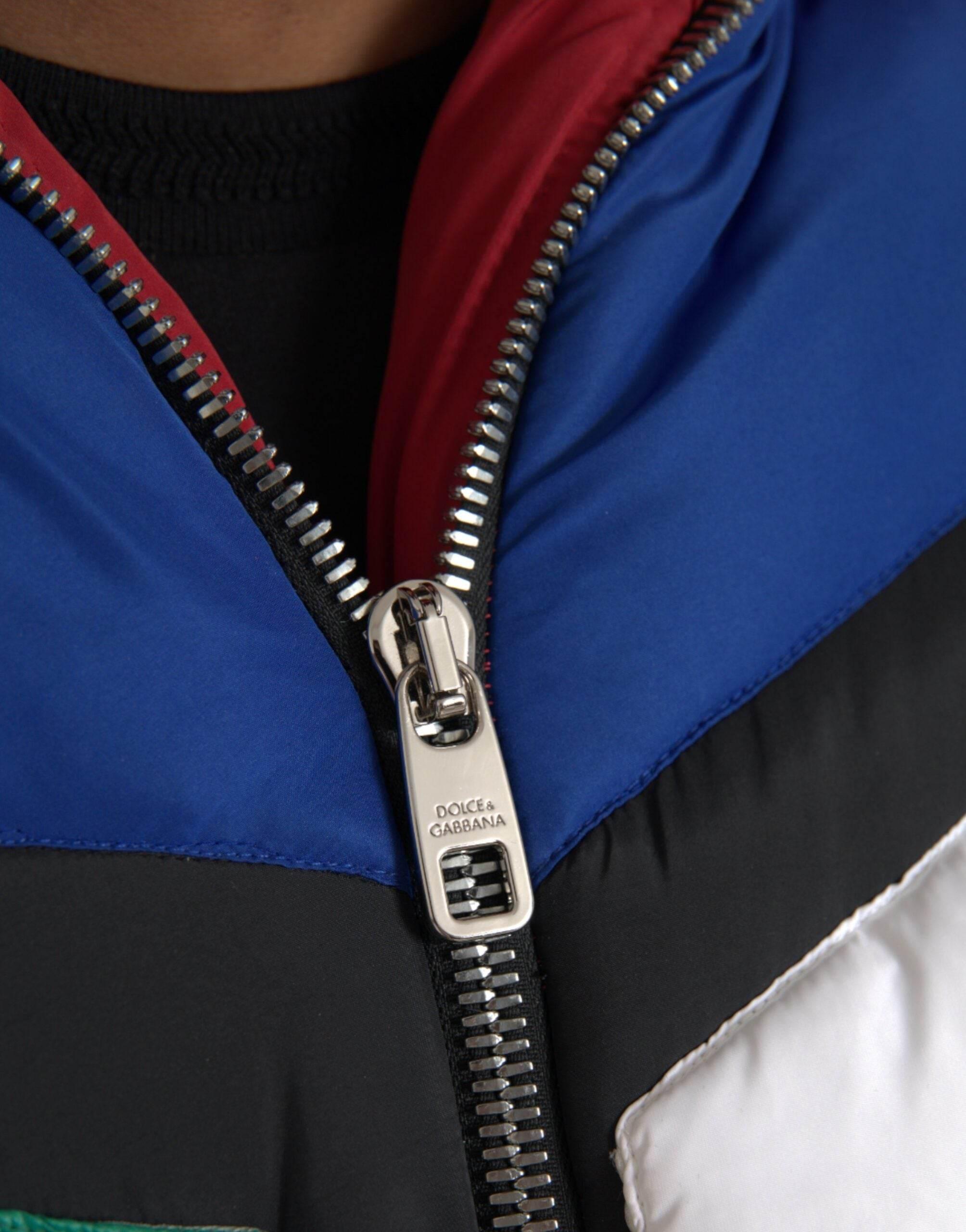 Dolce & Gabbana Multicolor Quilted Hooded Puffer Jacket - Hilstor