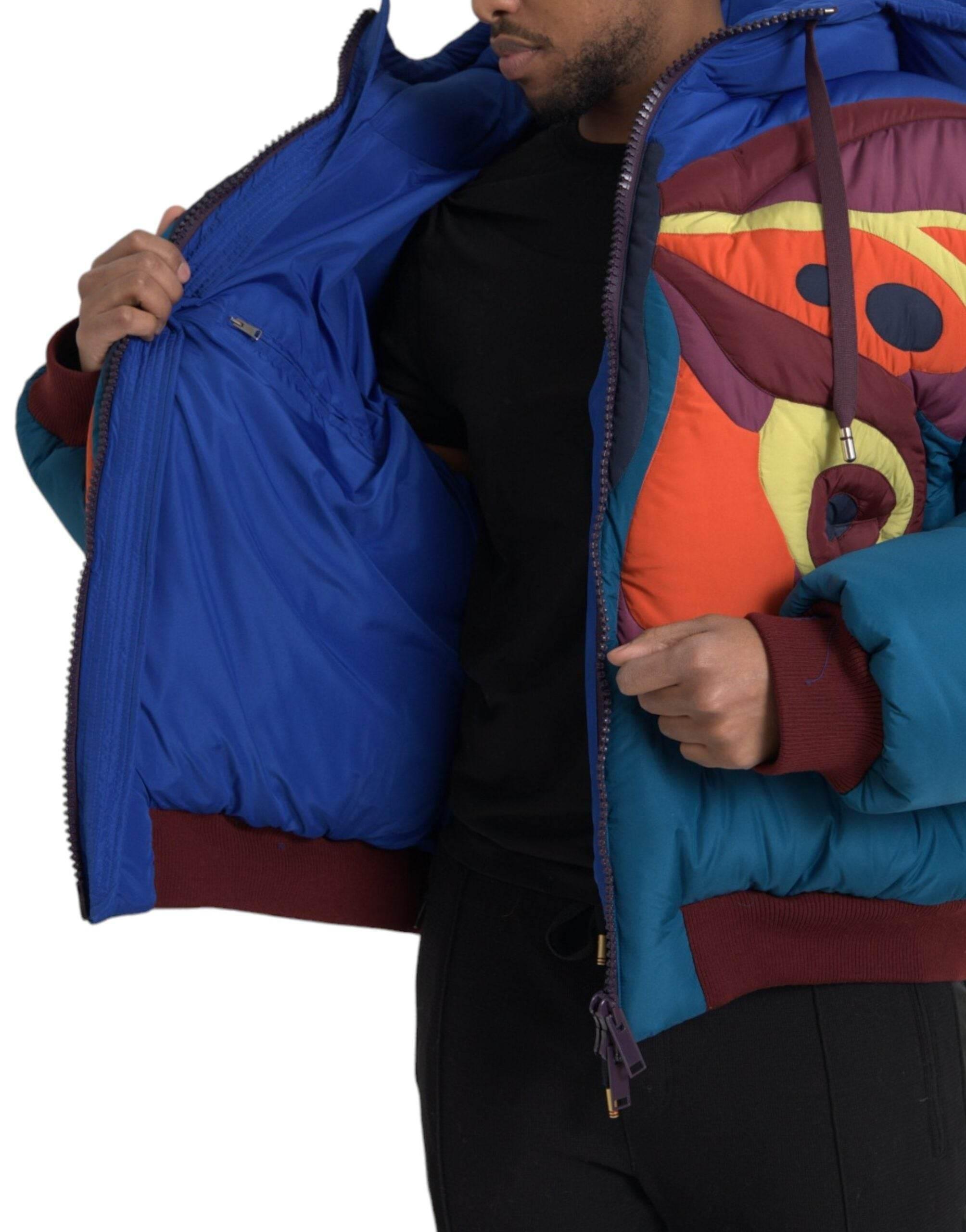Dolce & Gabbana Multicolor Butterfly Hooded Puffer Jacket - Hilstor