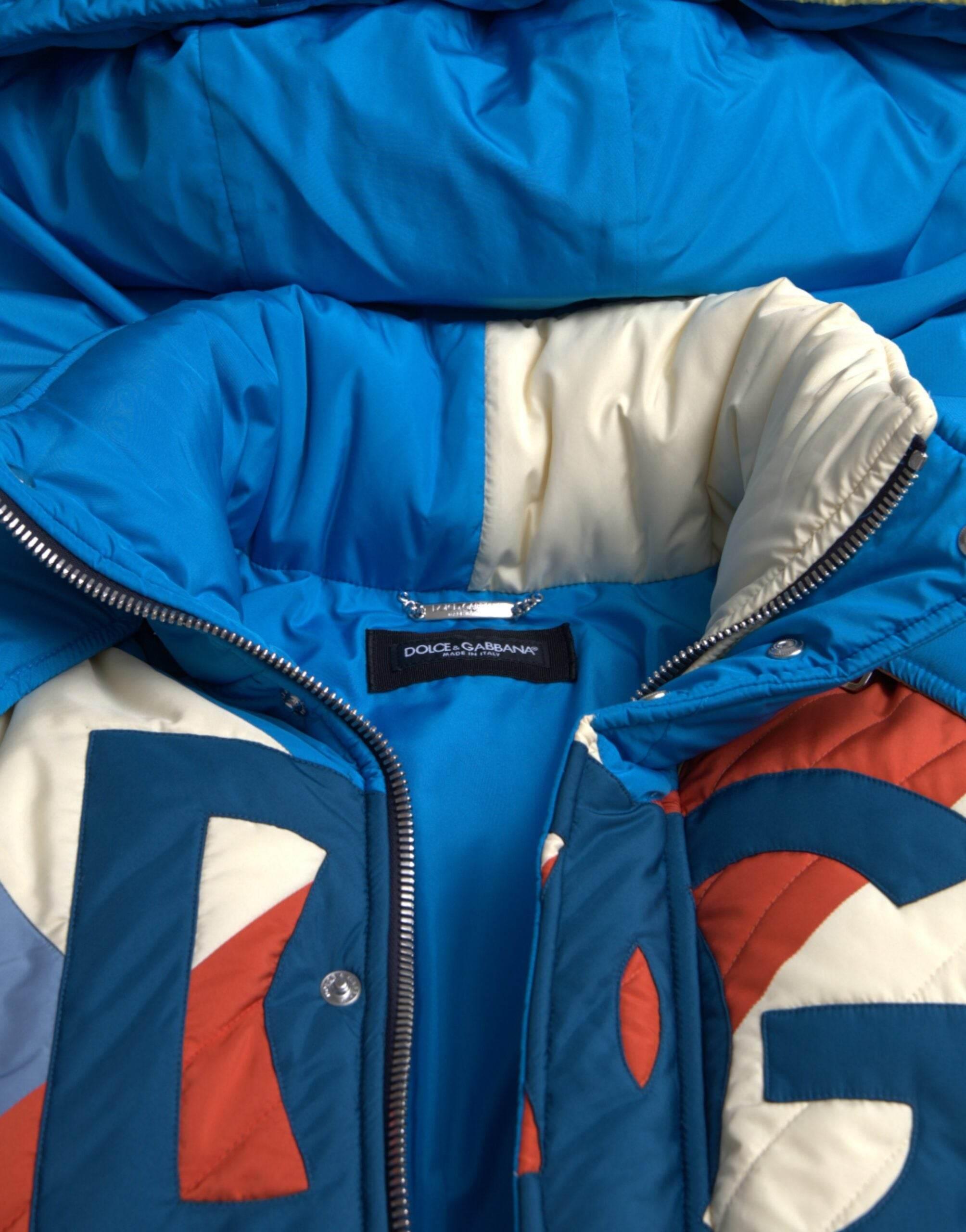 Dolce & Gabbana Multicolor Logo Windbreaker Puffer Jacket - Hilstor