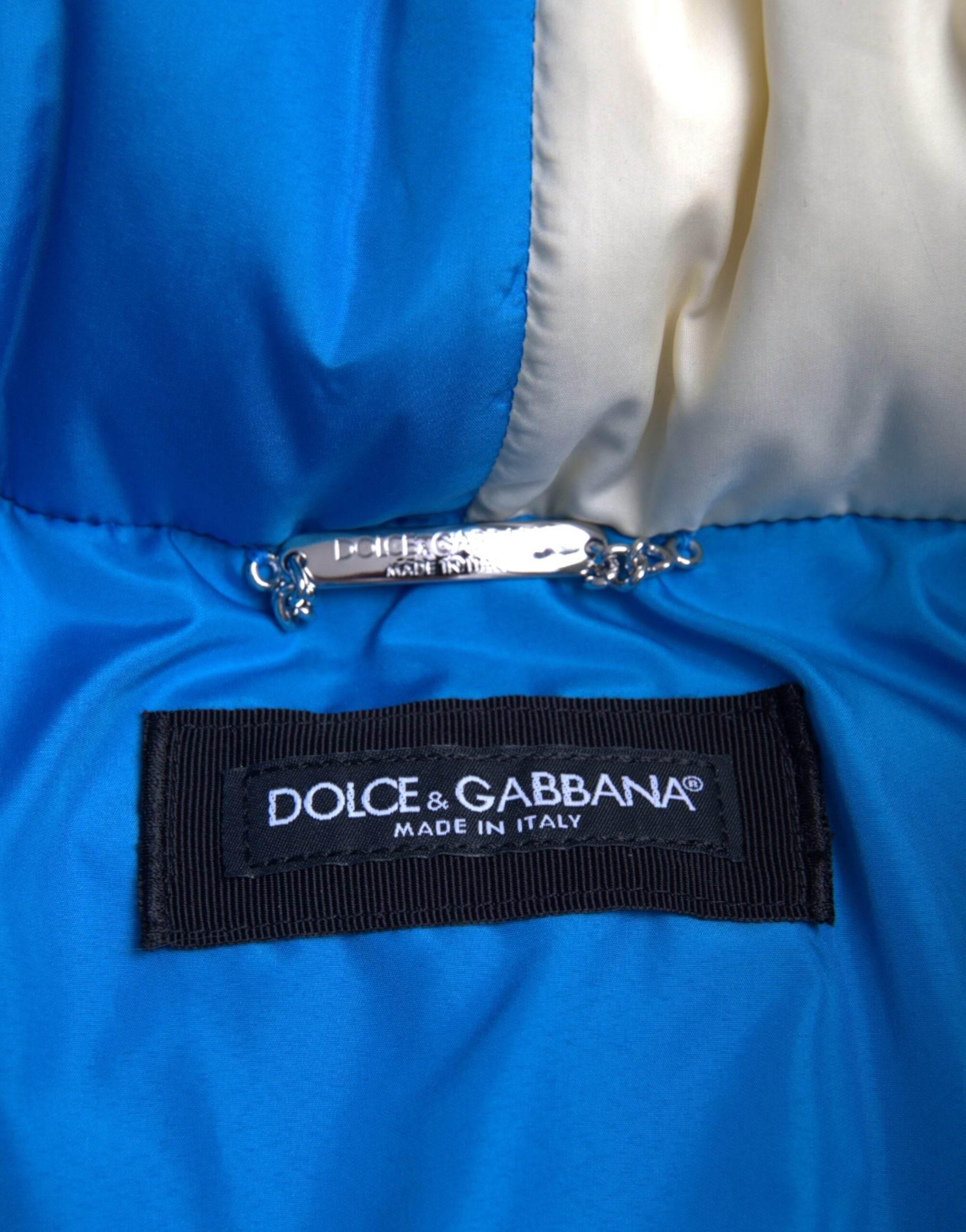 Dolce & Gabbana Multicolor Logo Windbreaker Puffer Jacket - Hilstor