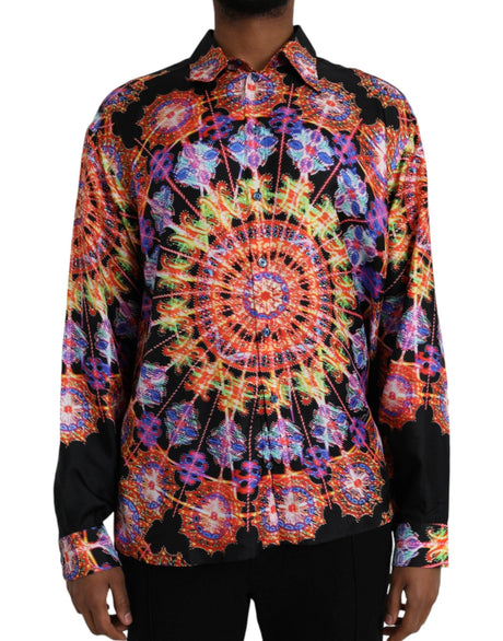 Dolce & Gabbana Multicolor Luminarie Silk Men Casual Shirt - Hilstor