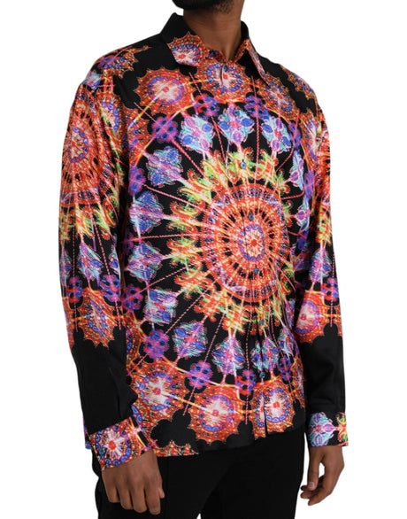 Dolce & Gabbana Multicolor Luminarie Silk Men Casual Shirt - Hilstor