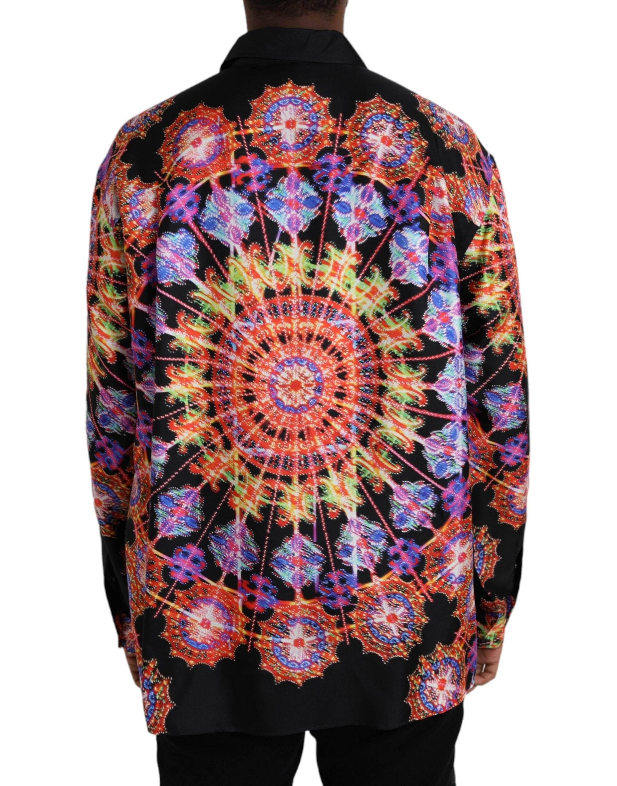 Dolce & Gabbana Multicolor Luminarie Silk Men Casual Shirt - Hilstor