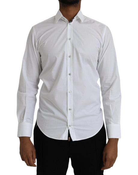 Dolce & Gabbana White Cotton Long Sleeve Dress MARTINI Shirt - Hilstor
