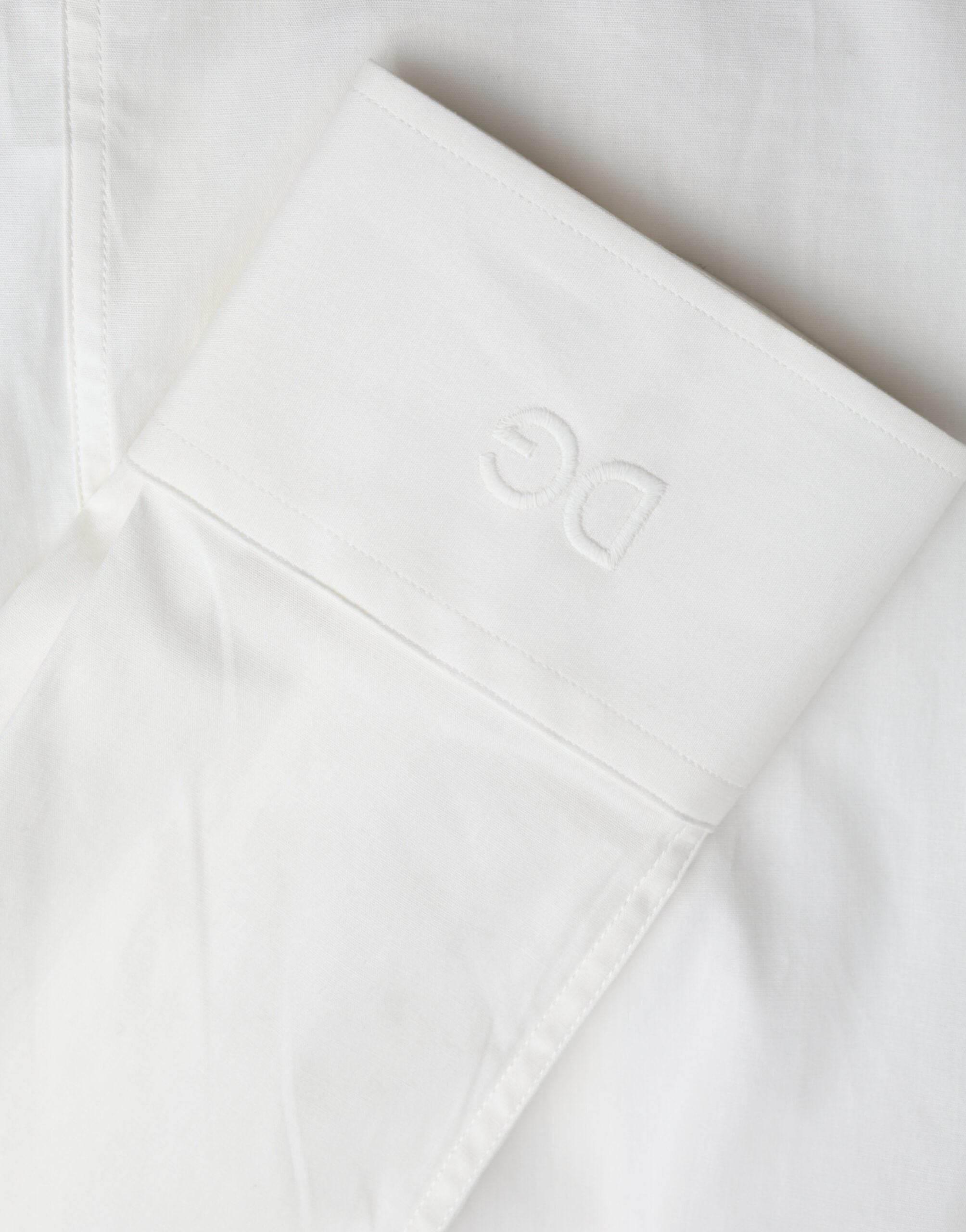 Dolce & Gabbana White Cotton Dress Slim Fit GOLD Shirt - Hilstor