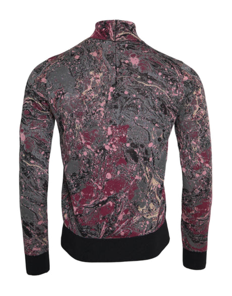 Dolce & Gabbana Multicolor Graphic Turtle Neck Men Sweater - Hilstor
