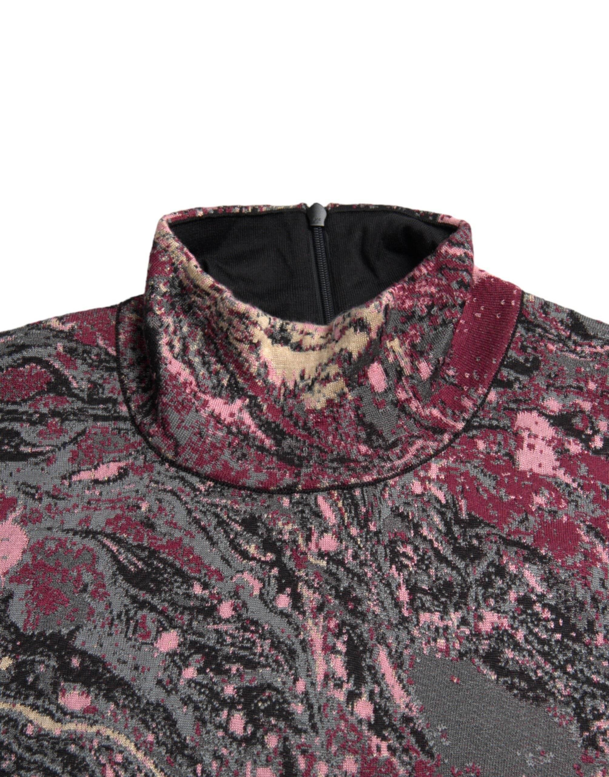 Dolce & Gabbana Multicolor Graphic Turtle Neck Men Sweater - Hilstor