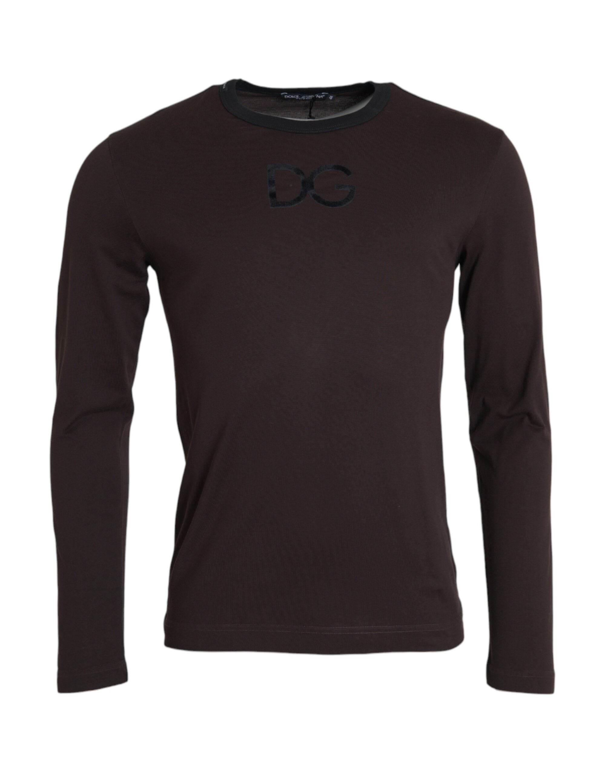 Dolce & Gabbana Brown DG Logo Crewneck Pullover Sweater - Hilstor