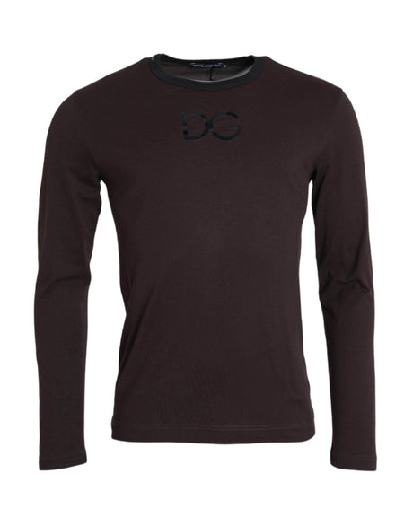 Dolce & Gabbana Brown DG Logo Crewneck Pullover Sweater - Hilstor
