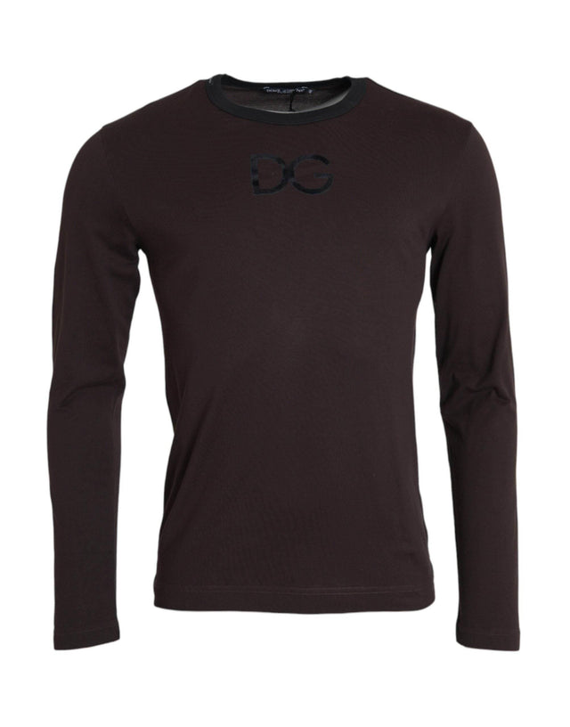 Dolce & Gabbana Brown DG Logo Crewneck Pullover Sweater - Hilstor