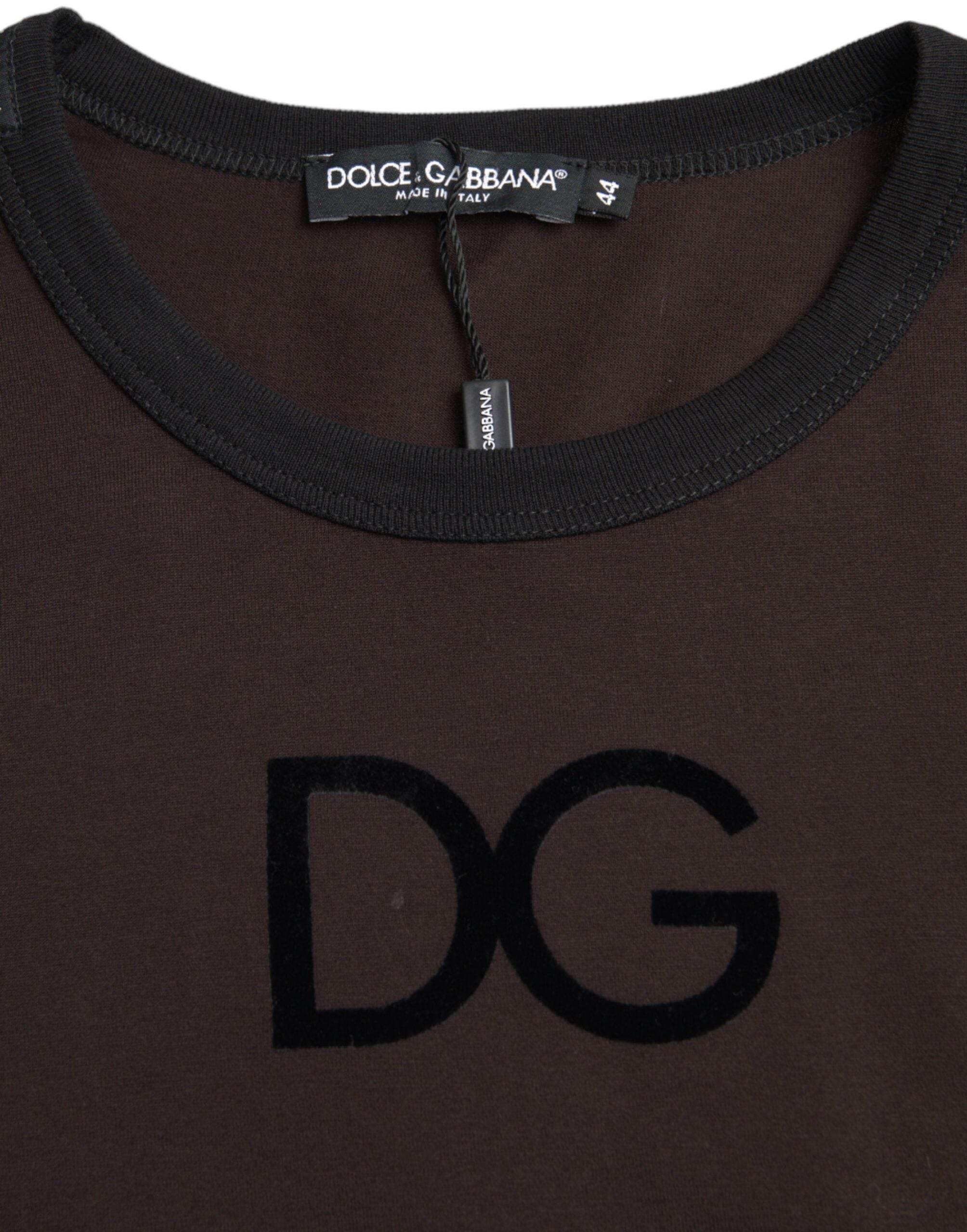 Dolce & Gabbana Brown DG Logo Crewneck Pullover Sweater - Hilstor
