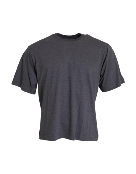 Dolce & Gabbana Gray Cotton Round Neck Short Sleeve T-shirt - Hilstor