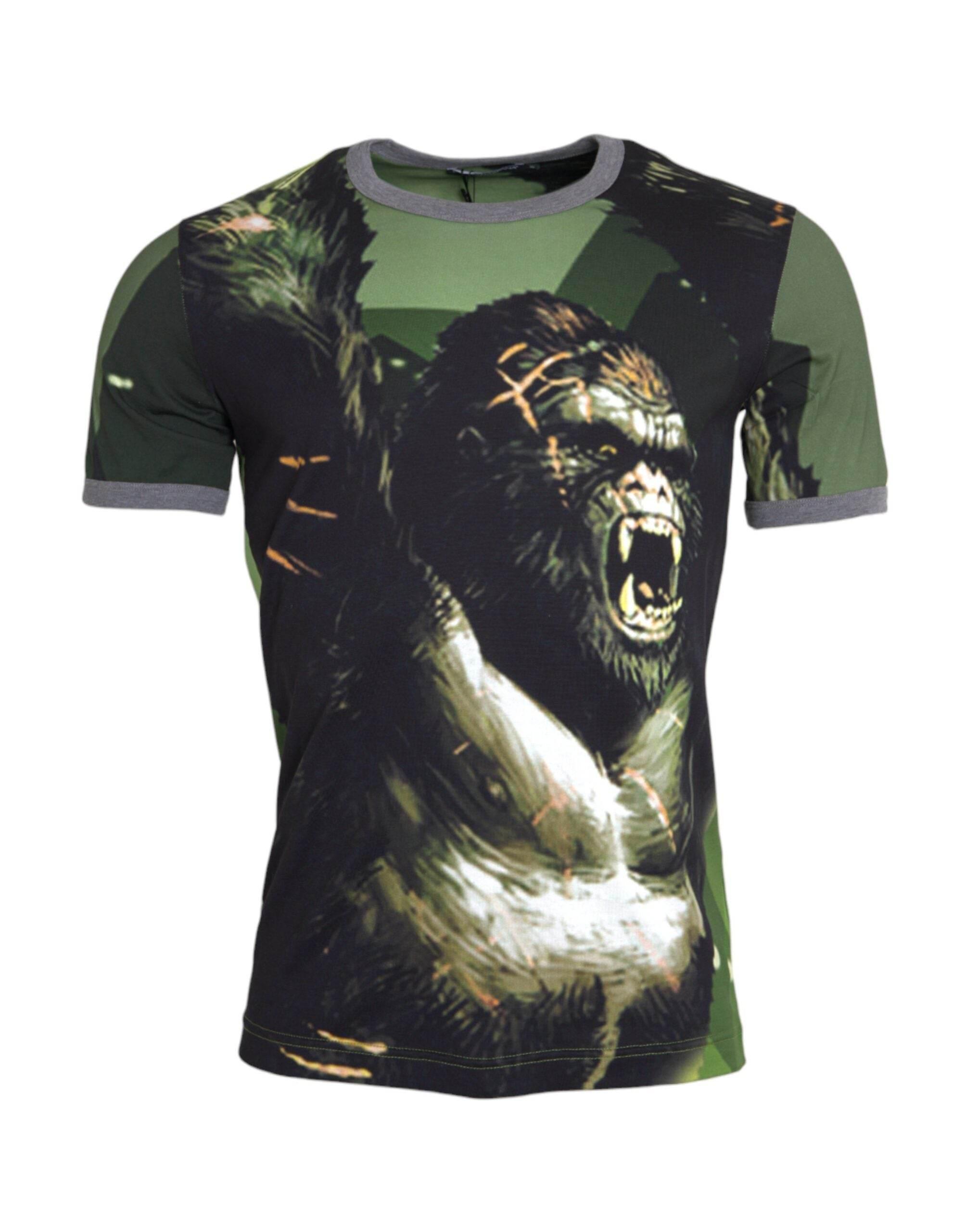 Dolce & Gabbana Green Gorilla Cotton Short Sleeves T-shirt - Hilstor